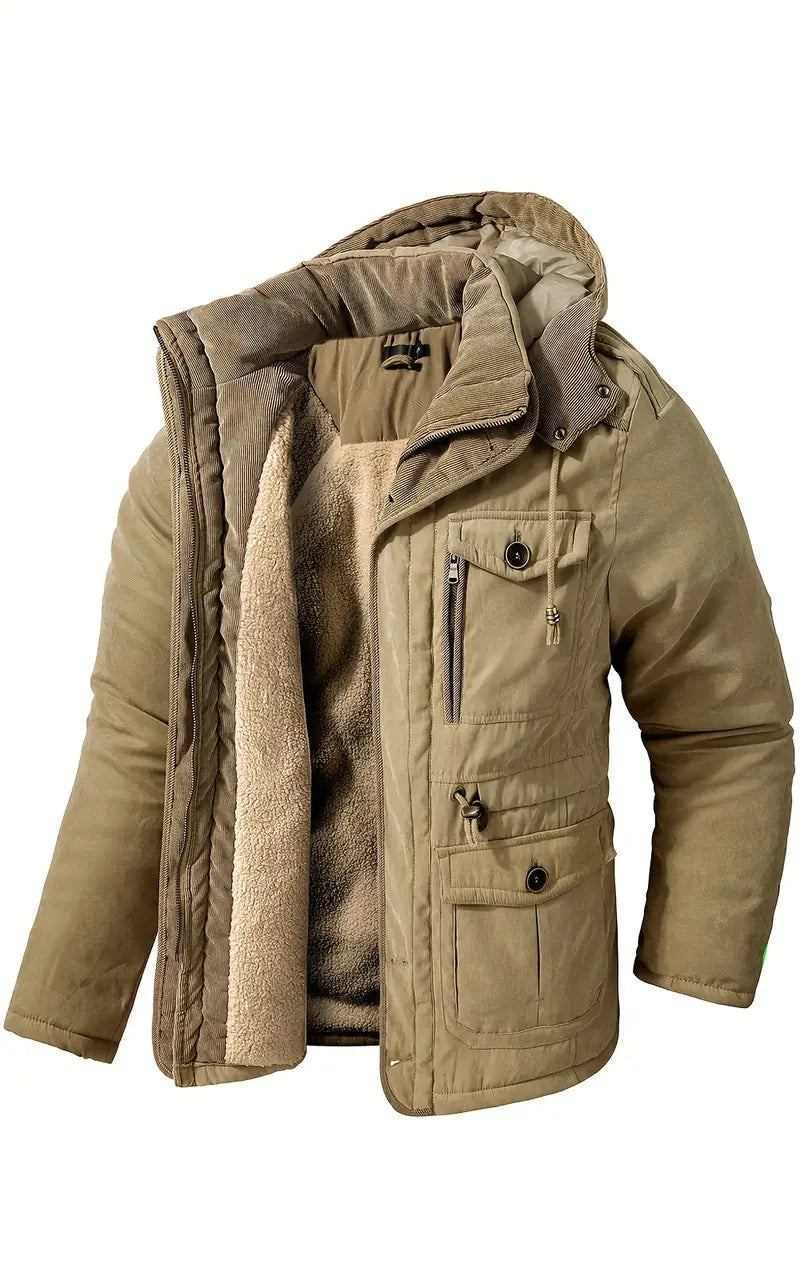 Alpha | Veste d'hiver élégante pour hommes avec capuche et poches