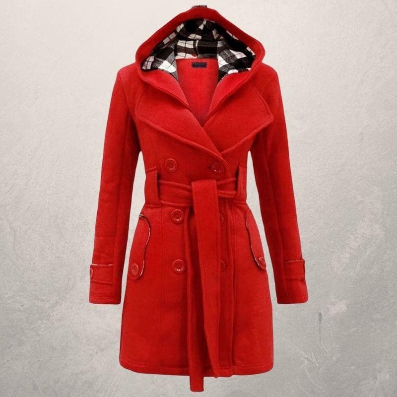 Clémence - Manteau d'Hiver Chaud et Tendance avec Ceinture et Capuche pour Femmes
