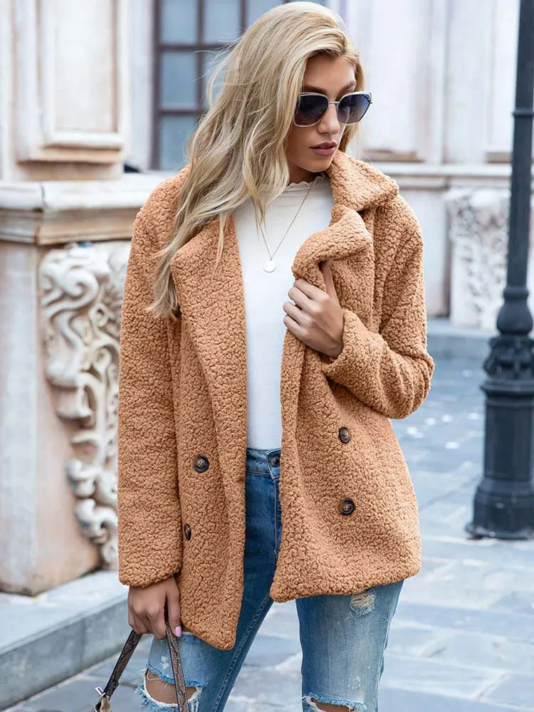 Sabrina - Manteau Teddy Stylé pour Femmes avec Poches et Doublure en Luxe Fleece
