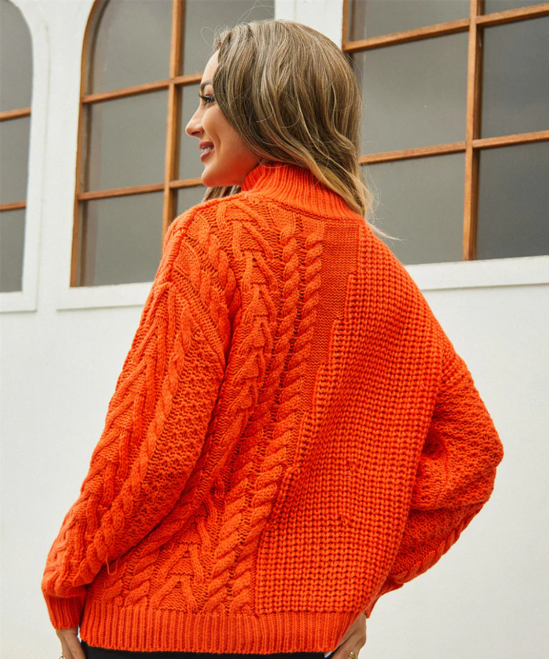 Ladyna | Pull Col Roulé Tricoté en Maille Épaisse pour Femmes