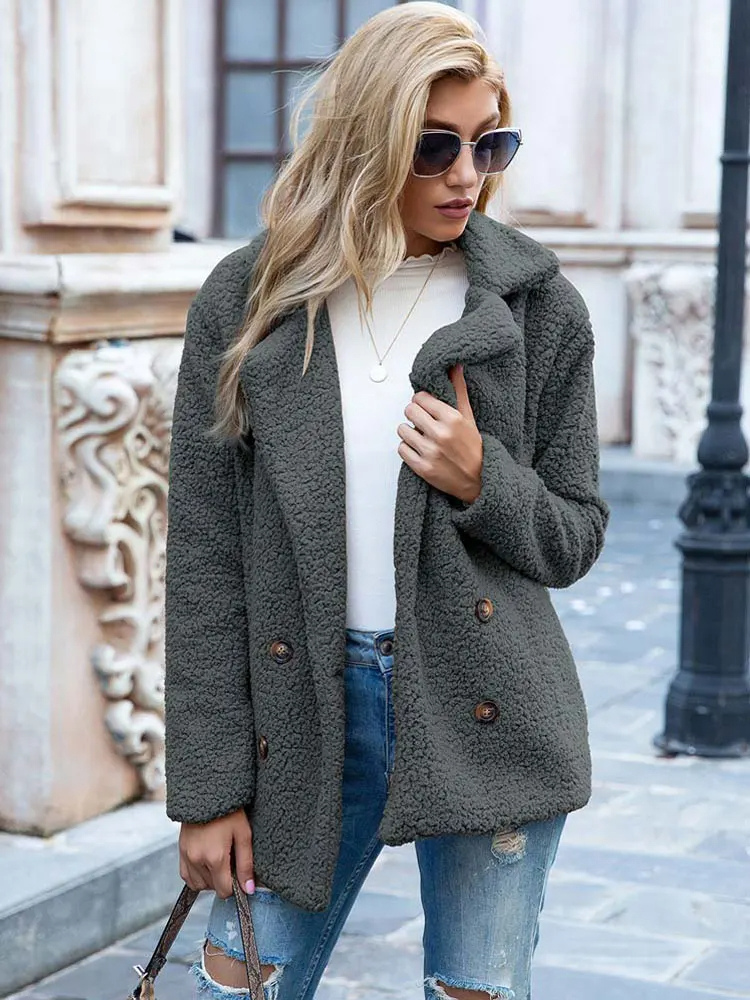 Sabrina - Manteau Teddy Stylé pour Femmes avec Poches et Doublure en Luxe Fleece