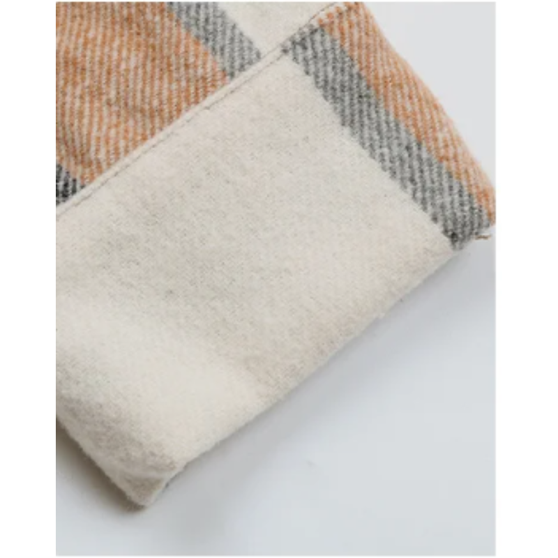 Grace - Bomber Plaid pour Femmes, Modèle Court avec Fermeture Bouton et Zip