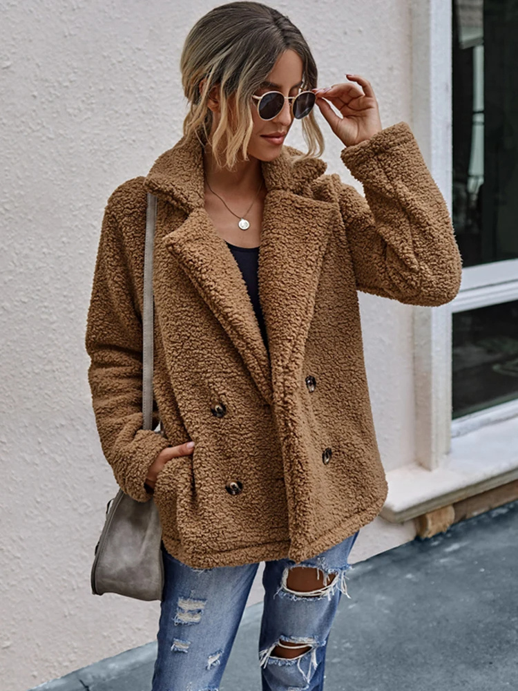 Sabrina - Manteau Teddy Stylé pour Femmes avec Poches et Doublure en Luxe Fleece