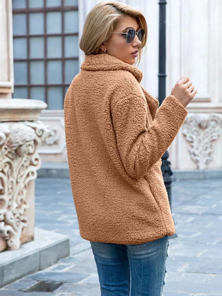 Sabrina - Manteau Teddy Stylé pour Femmes avec Poches et Doublure en Luxe Fleece