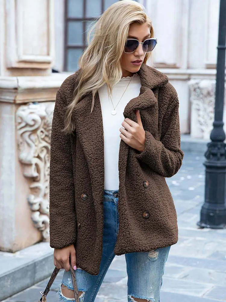 Sabrina - Manteau Teddy Stylé pour Femmes avec Poches et Doublure en Luxe Fleece