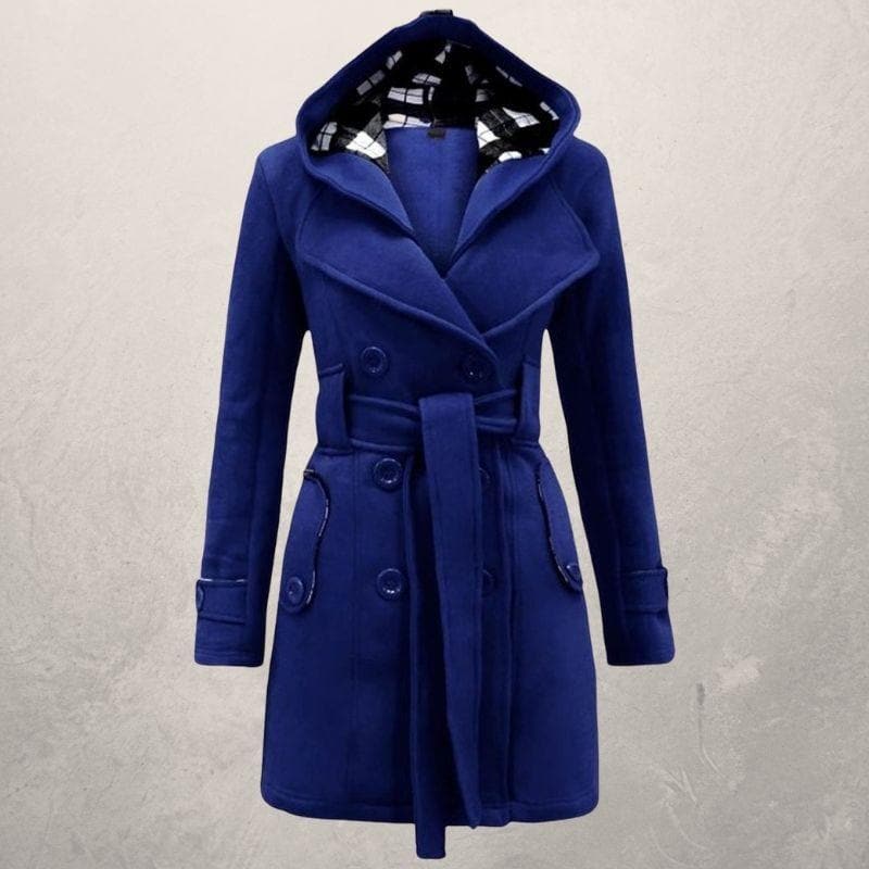 Clémence - Manteau d'Hiver Chaud et Tendance avec Ceinture et Capuche pour Femmes