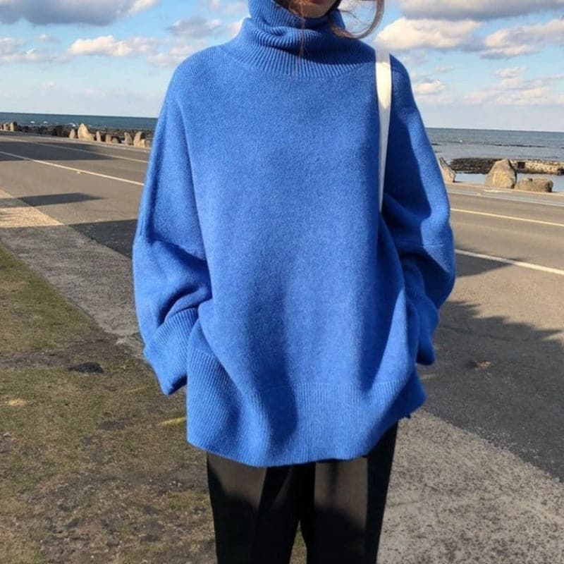 Liah - Pull oversized à col roulé pour femme