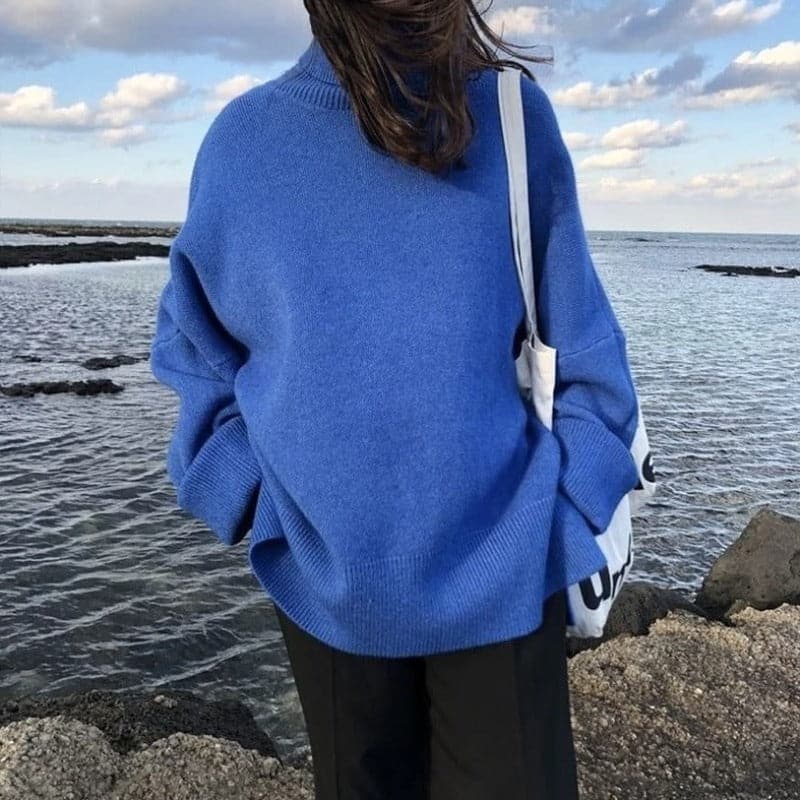 Liah - Pull oversized à col roulé pour femme