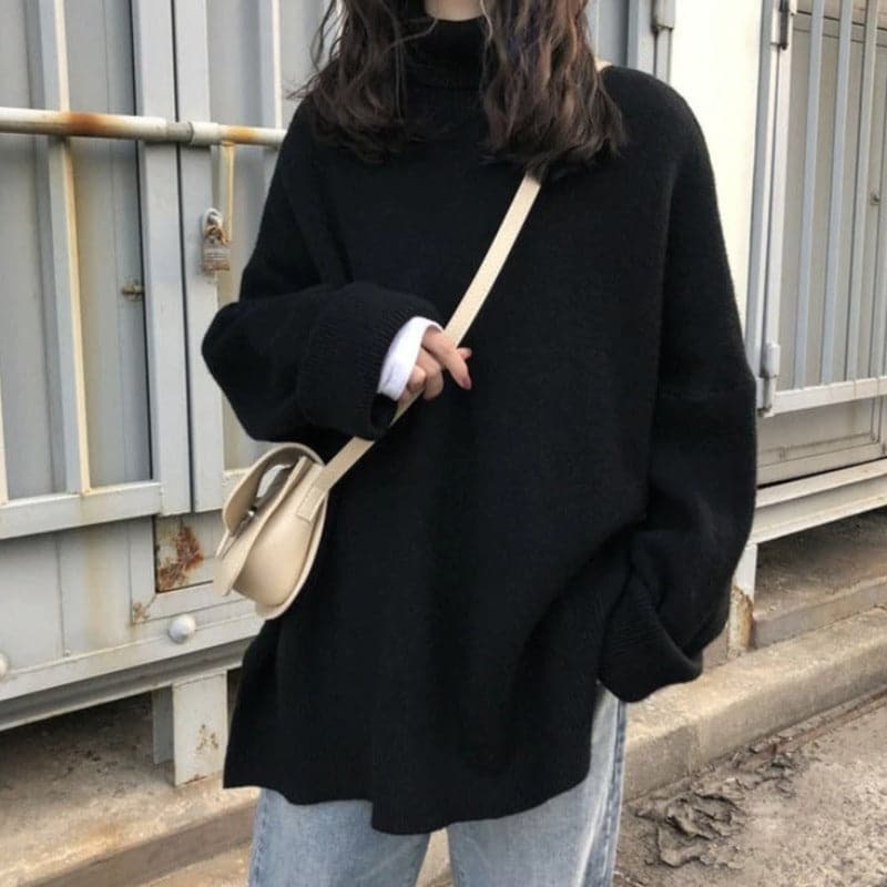 Liah - Pull oversized à col roulé pour femme