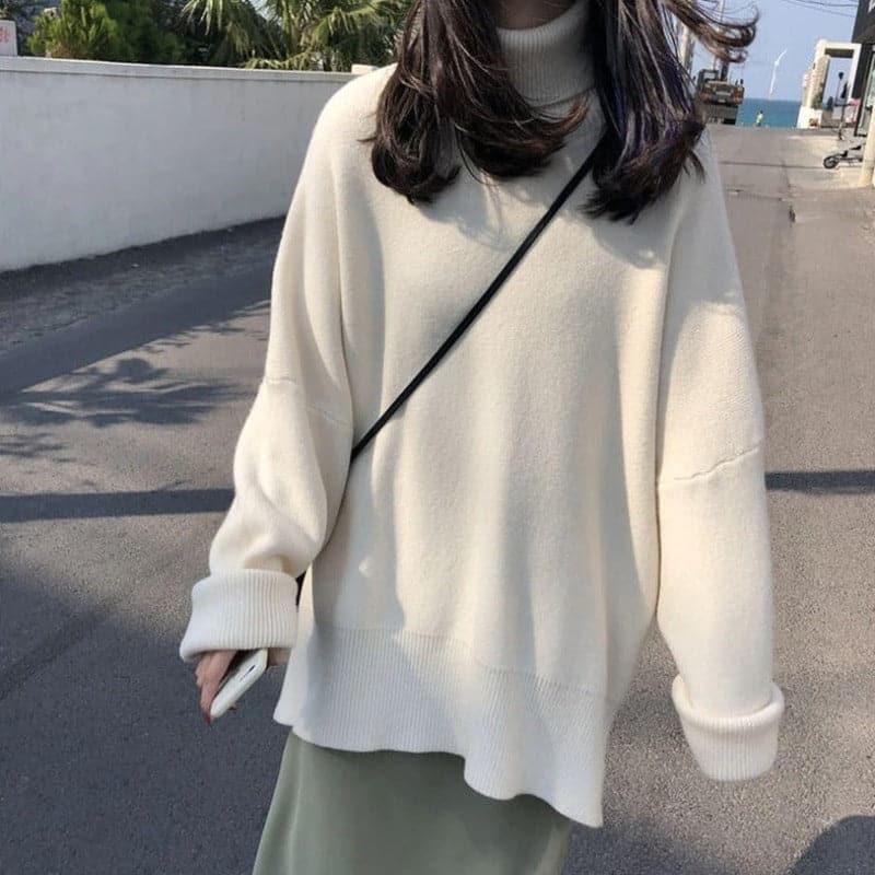 Liah - Pull oversized à col roulé pour femme