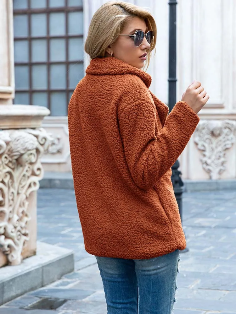 Sabrina - Manteau Teddy Stylé pour Femmes avec Poches et Doublure en Luxe Fleece