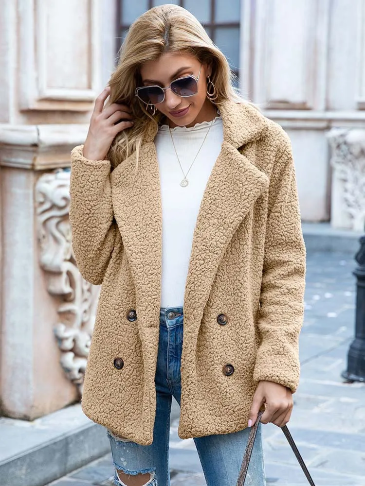 Sabrina - Manteau Teddy Stylé pour Femmes avec Poches et Doublure en Luxe Fleece