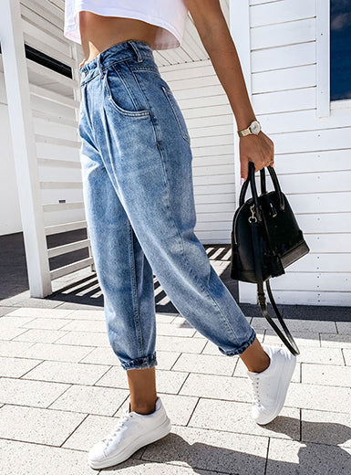 Jini | Jean Slim Taille Haute à Coupe Courte