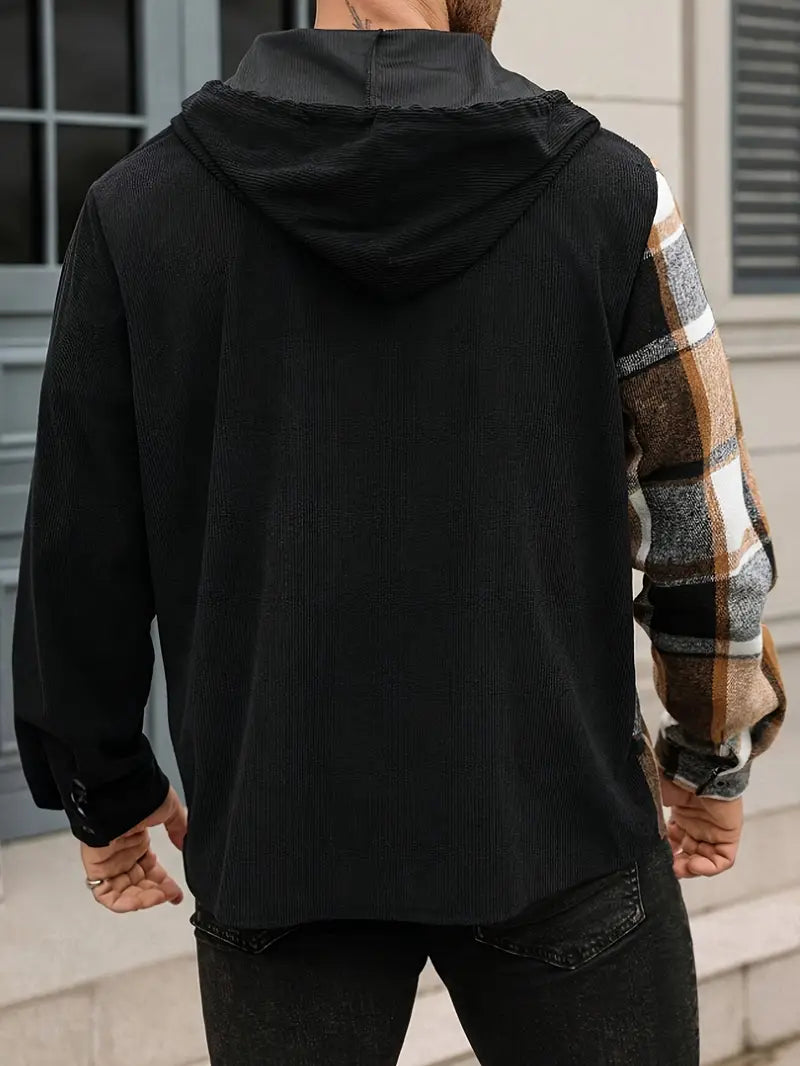 Veste en Velours Côtelé à Carreaux pour Hommes