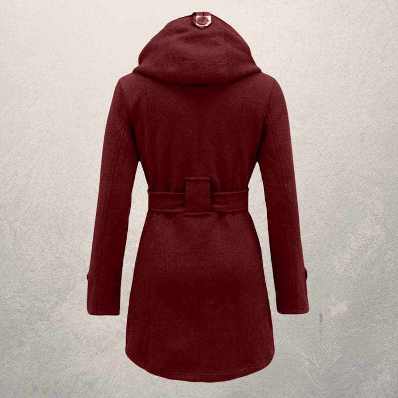 Clémence - Manteau d'Hiver Chaud et Tendance avec Ceinture et Capuche pour Femmes