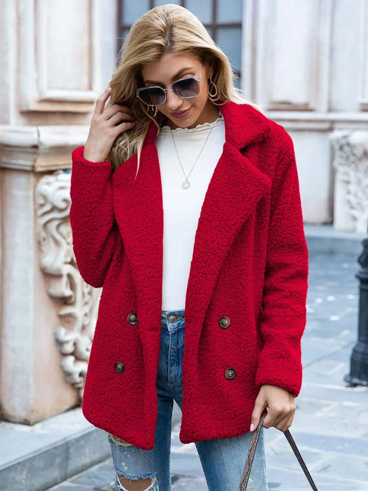 Sabrina - Manteau Teddy Stylé pour Femmes avec Poches et Doublure en Luxe Fleece