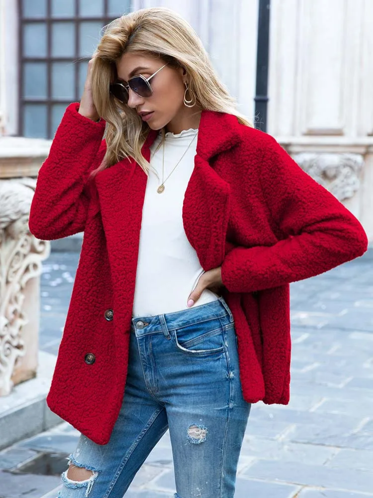 Sabrina - Manteau Teddy Stylé pour Femmes avec Poches et Doublure en Luxe Fleece