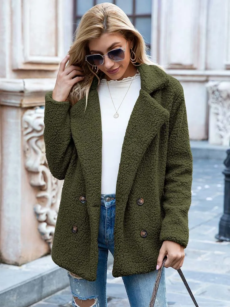 Sabrina - Manteau Teddy Stylé pour Femmes avec Poches et Doublure en Luxe Fleece