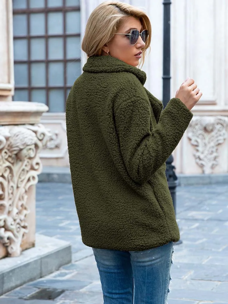 Sabrina - Manteau Teddy Stylé pour Femmes avec Poches et Doublure en Luxe Fleece