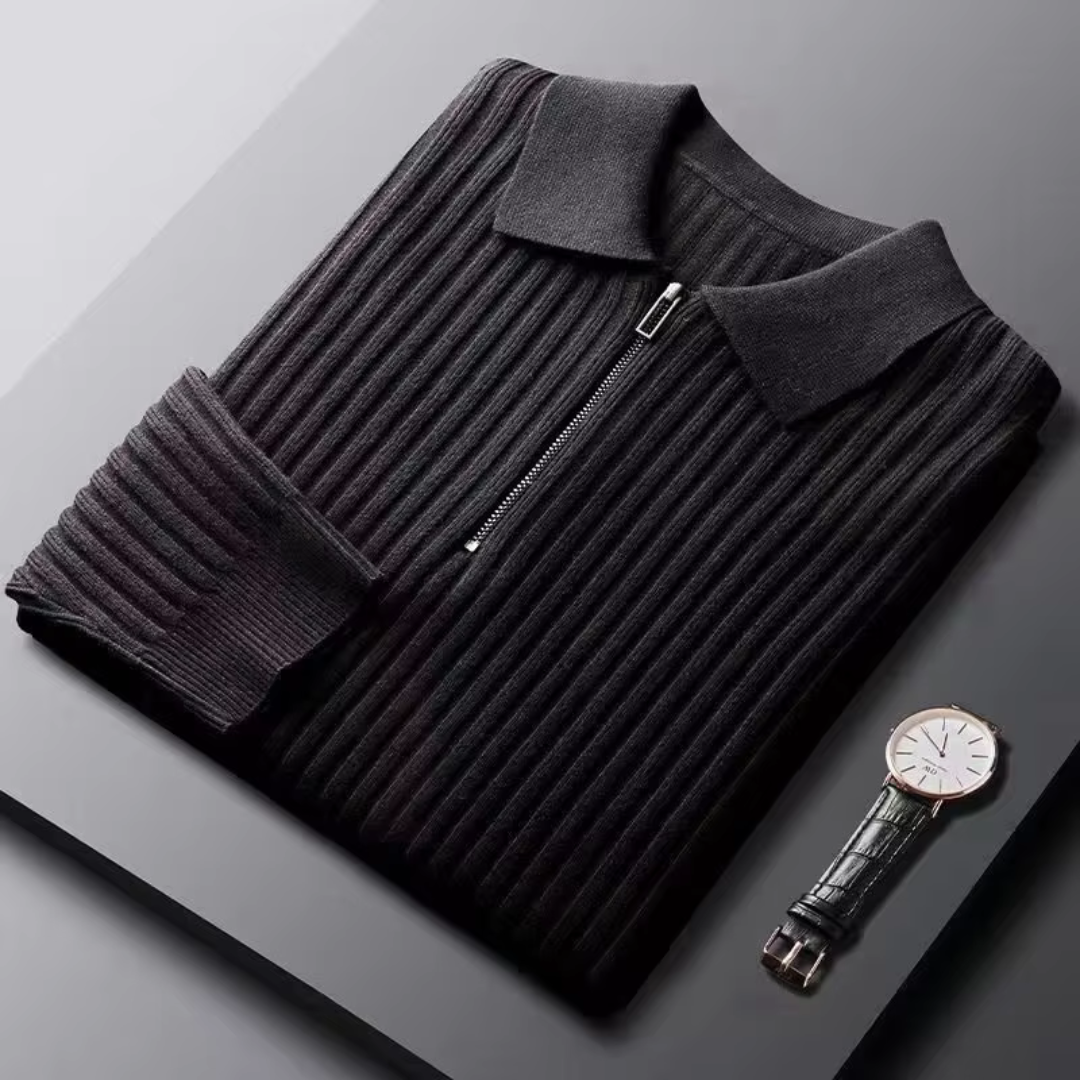 Baptiste - Pull slim fit avec texture côtelée riche, pour un style élégant et moderne
