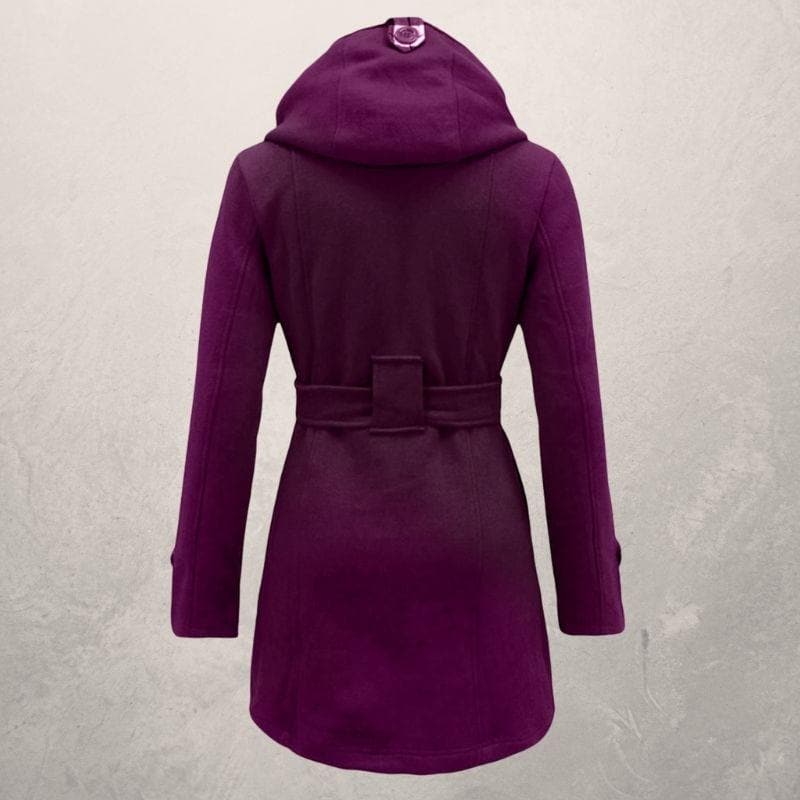 Clémence - Manteau d'Hiver Chaud et Tendance avec Ceinture et Capuche pour Femmes