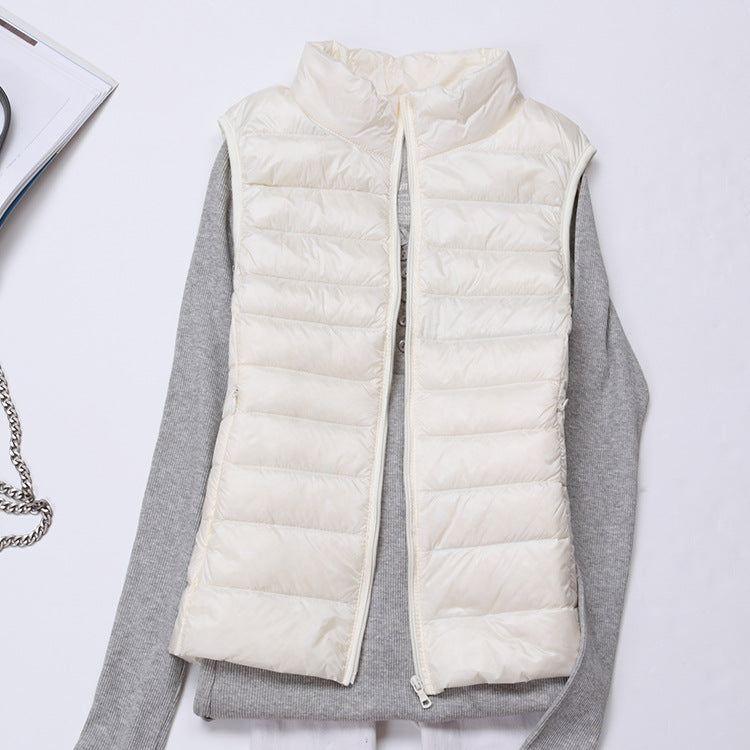 Gilet Léger Chaud Matelassé en Duvet pour Femmes