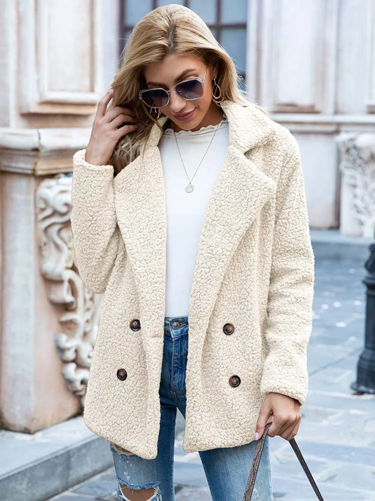 Sabrina - Manteau Teddy Stylé pour Femmes avec Poches et Doublure en Luxe Fleece