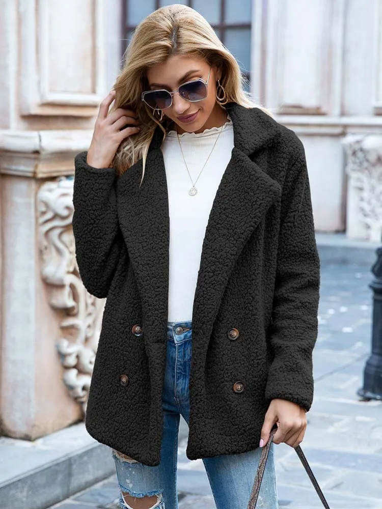 Sabrina - Manteau Teddy Stylé pour Femmes avec Poches et Doublure en Luxe Fleece