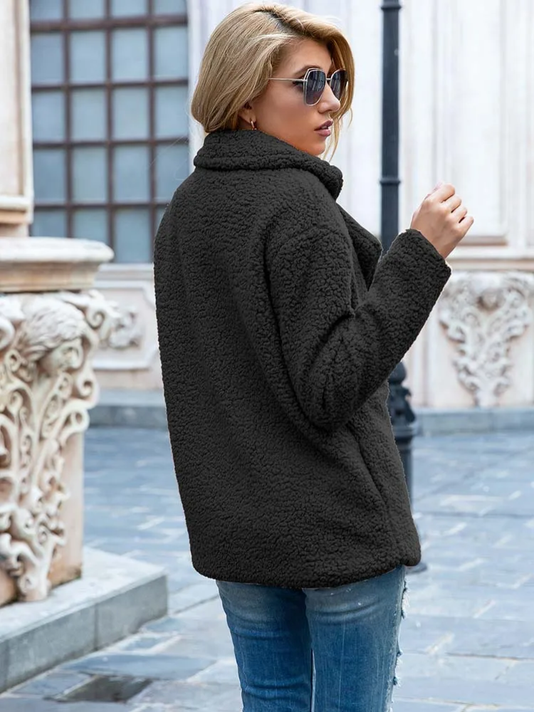 Sabrina - Manteau Teddy Stylé pour Femmes avec Poches et Doublure en Luxe Fleece