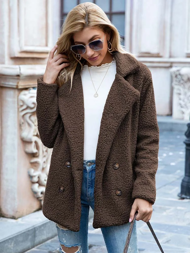 Sabrina - Manteau Teddy Stylé pour Femmes avec Poches et Doublure en Luxe Fleece