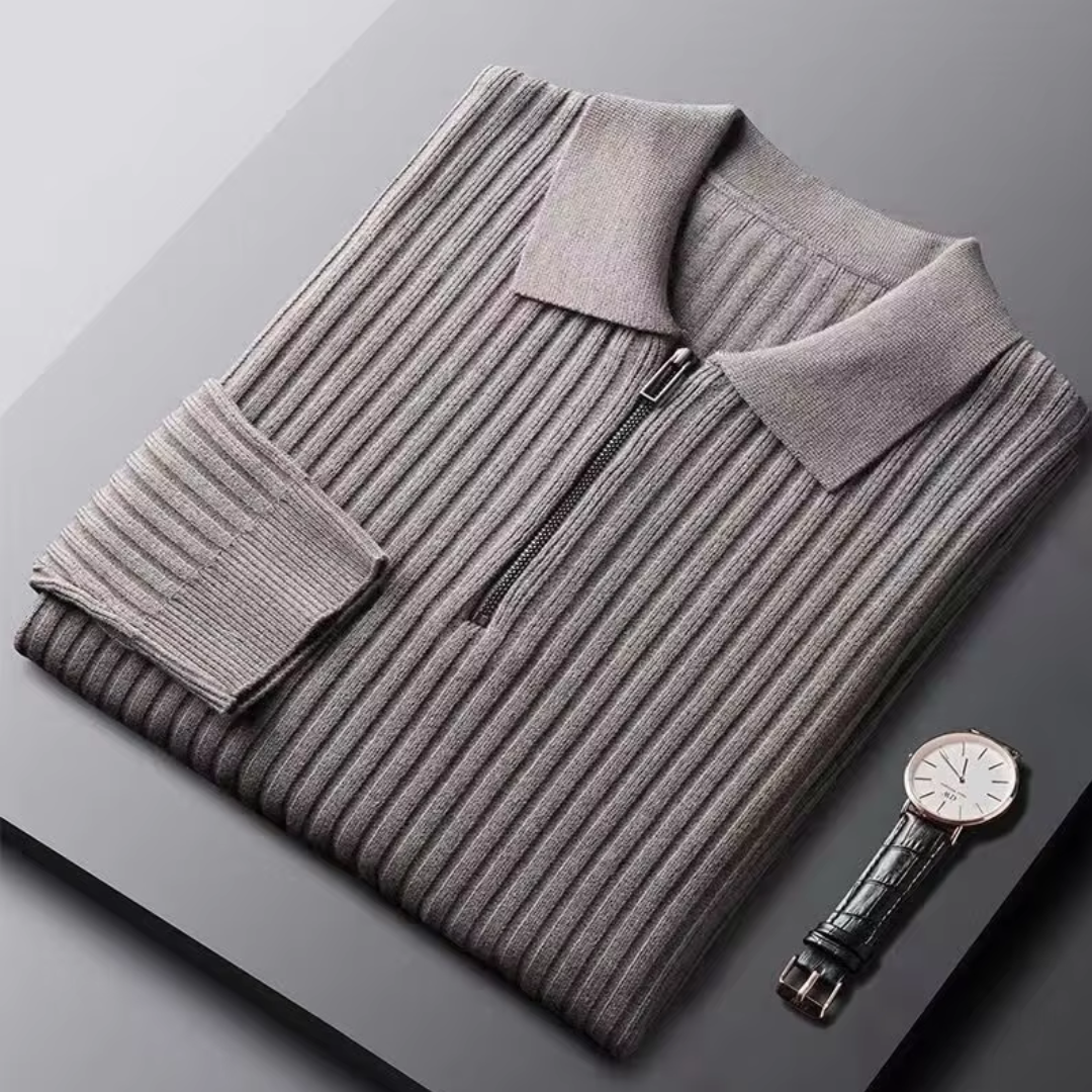 Baptiste - Pull slim fit avec texture côtelée riche, pour un style élégant et moderne