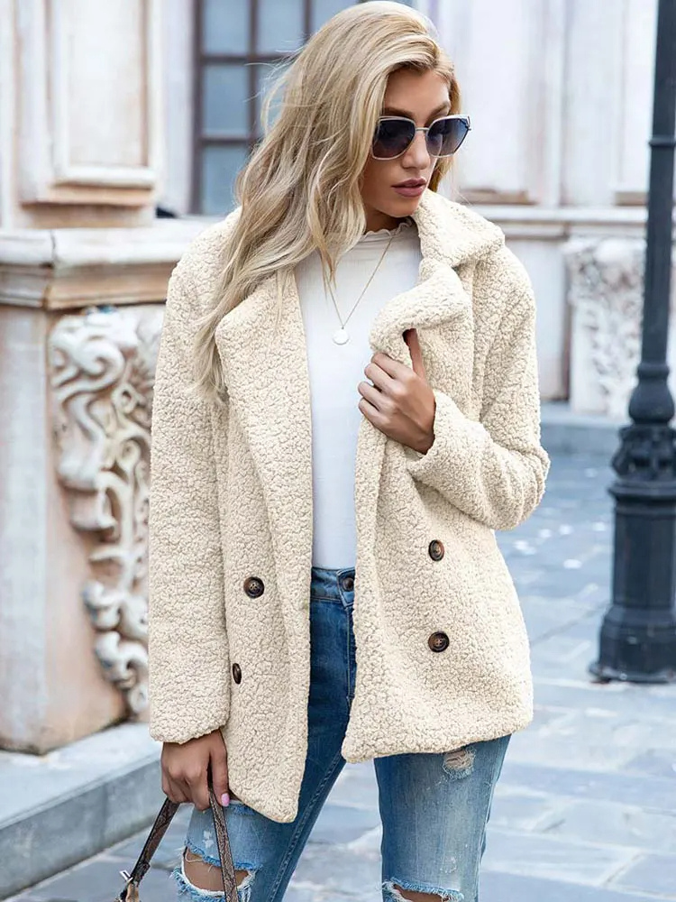 Sabrina - Manteau Teddy Stylé pour Femmes avec Poches et Doublure en Luxe Fleece