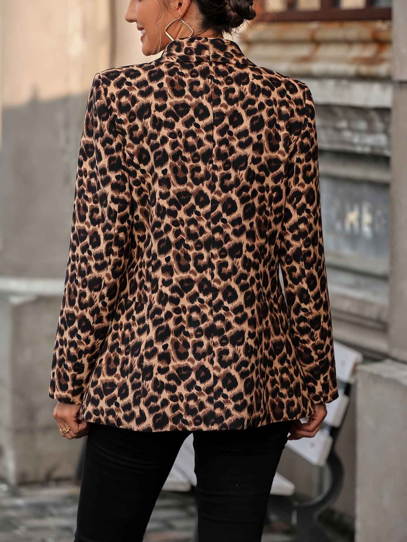 Sofia - Blazer Long Élégant avec Imprimé Léopard pour Femmes