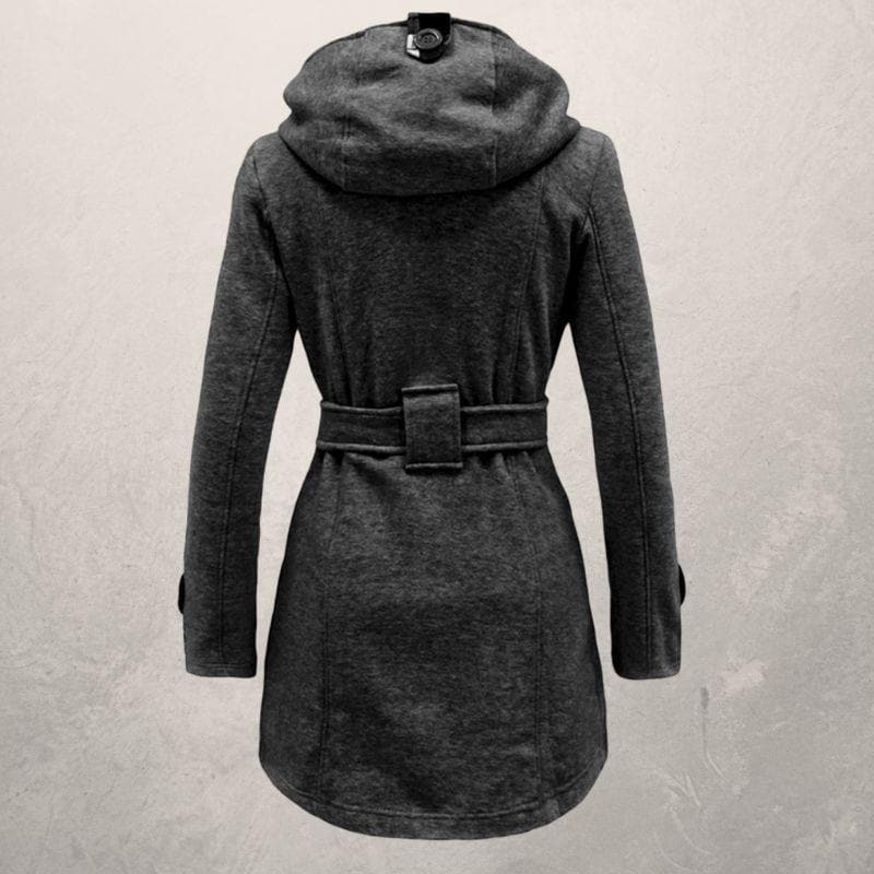 Clémence - Manteau d'Hiver Chaud et Tendance avec Ceinture et Capuche pour Femmes