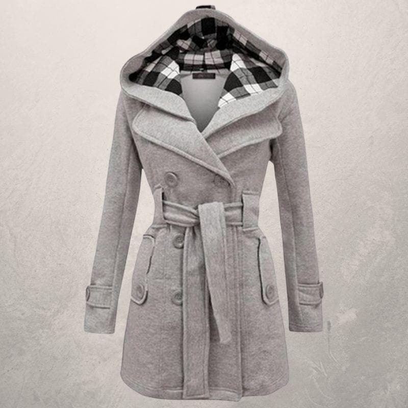 Clémence - Manteau d'Hiver Chaud et Tendance avec Ceinture et Capuche pour Femmes