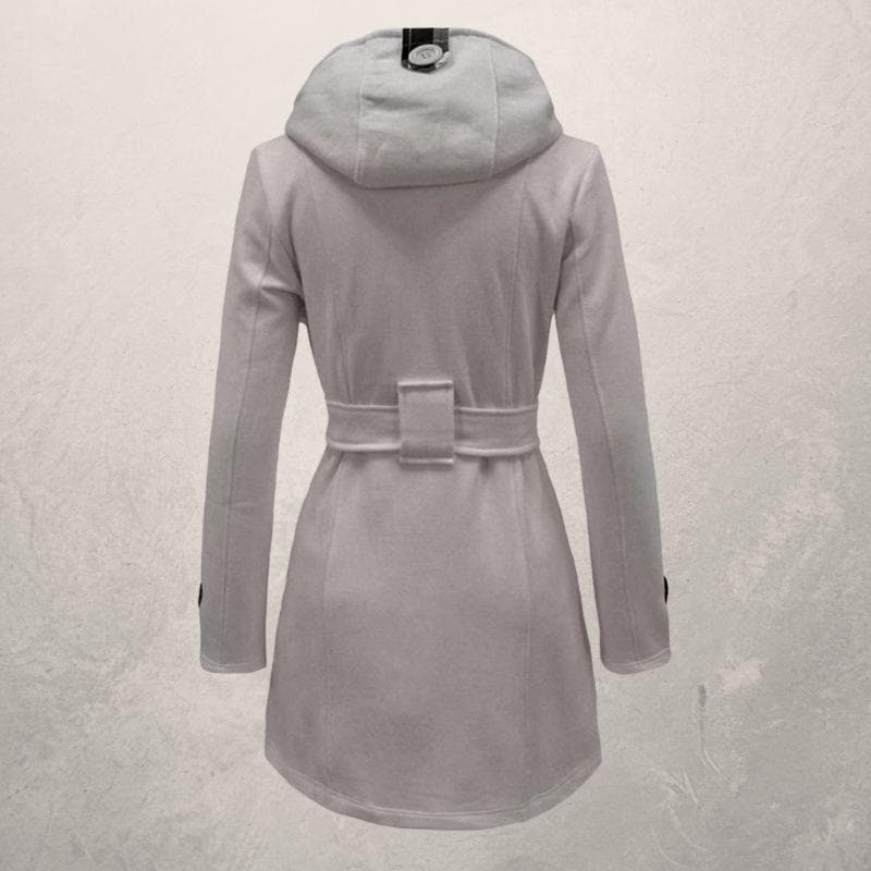 Clémence - Manteau d'Hiver Chaud et Tendance avec Ceinture et Capuche pour Femmes