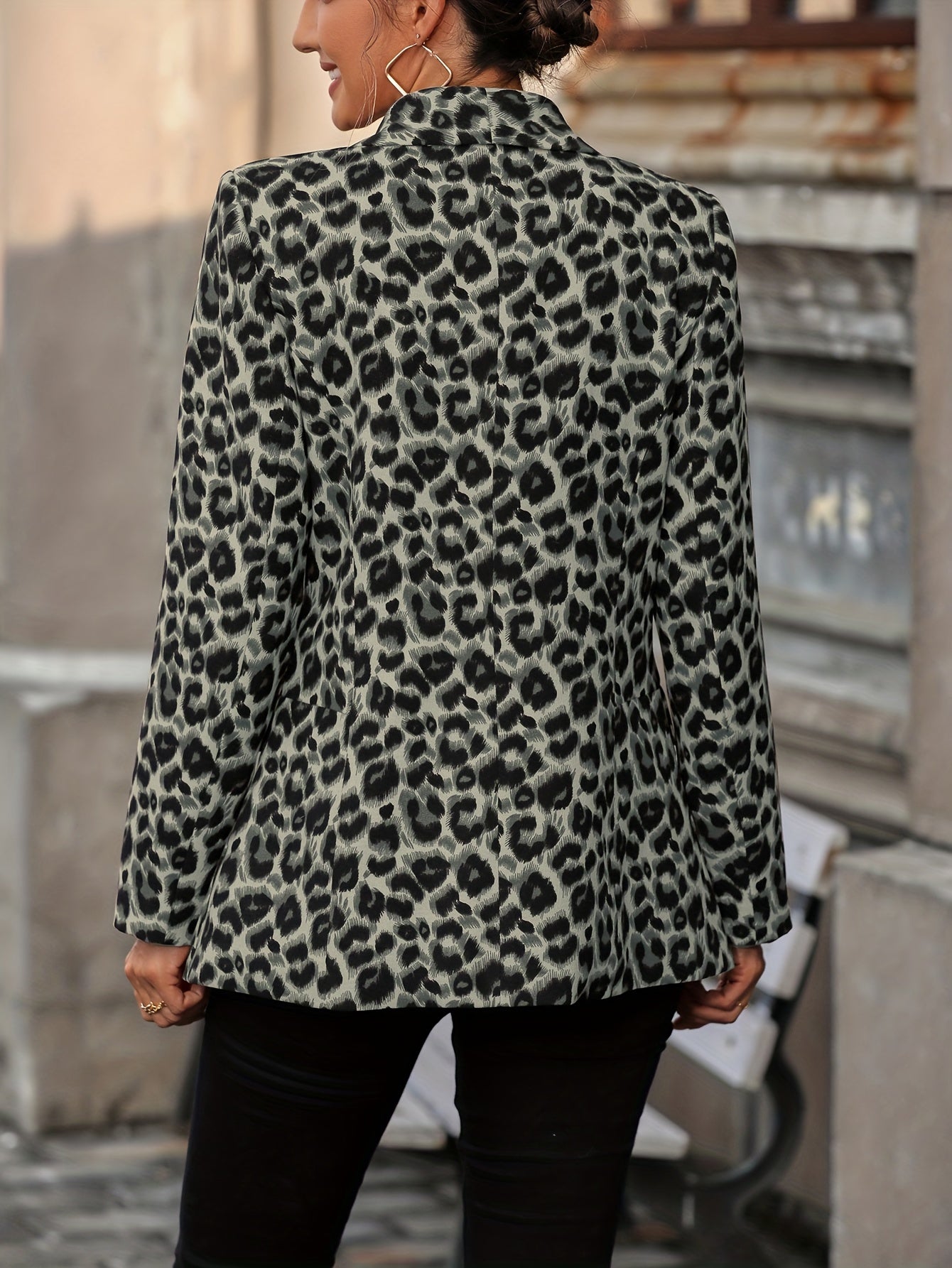 Sofia - Blazer Long Élégant avec Imprimé Léopard pour Femmes