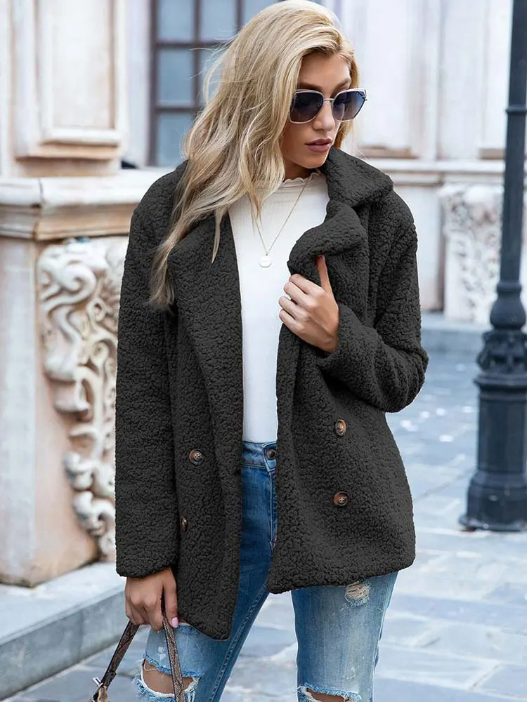 Sabrina - Manteau Teddy Stylé pour Femmes avec Poches et Doublure en Luxe Fleece