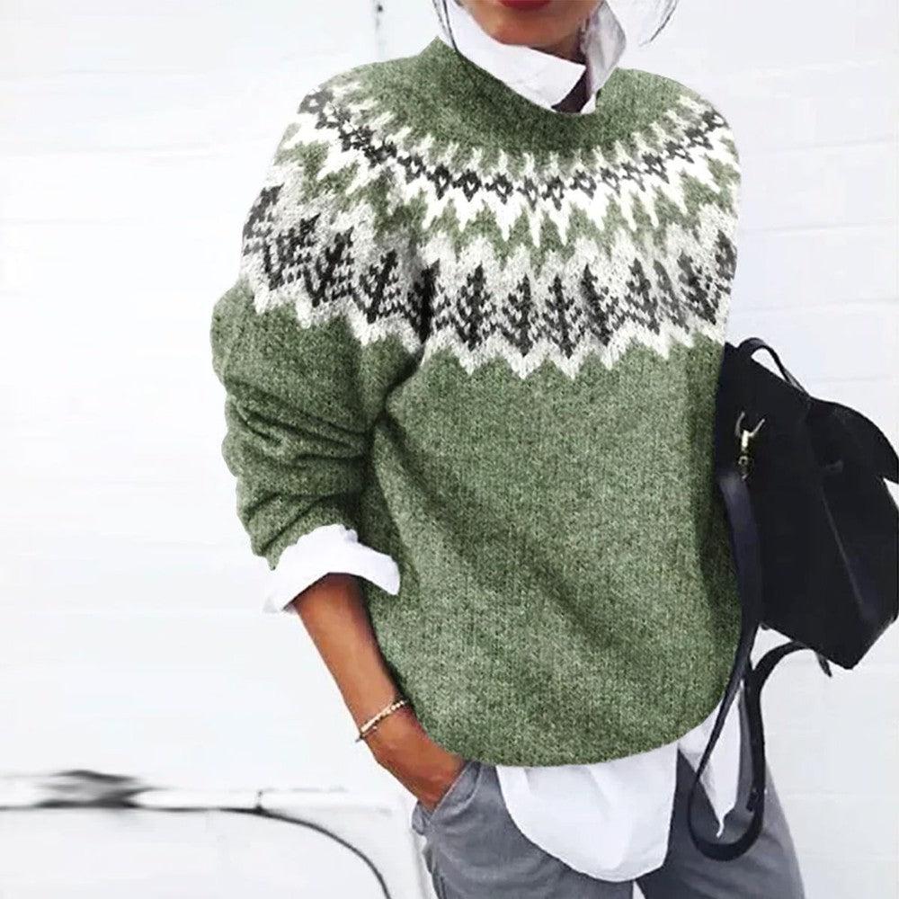 Alba - Pull en maille vert