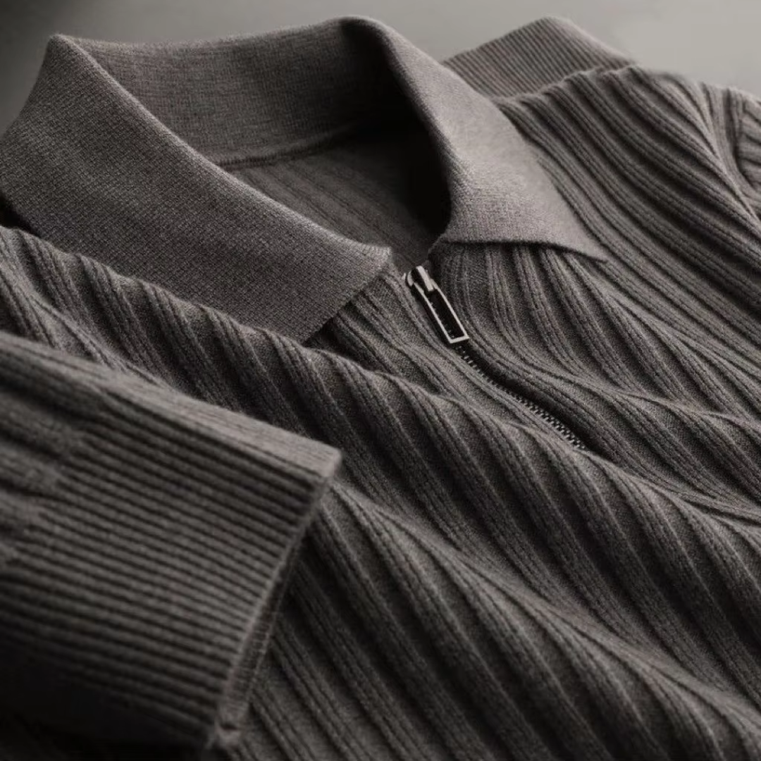 Baptiste - Pull slim fit avec texture côtelée riche, pour un style élégant et moderne