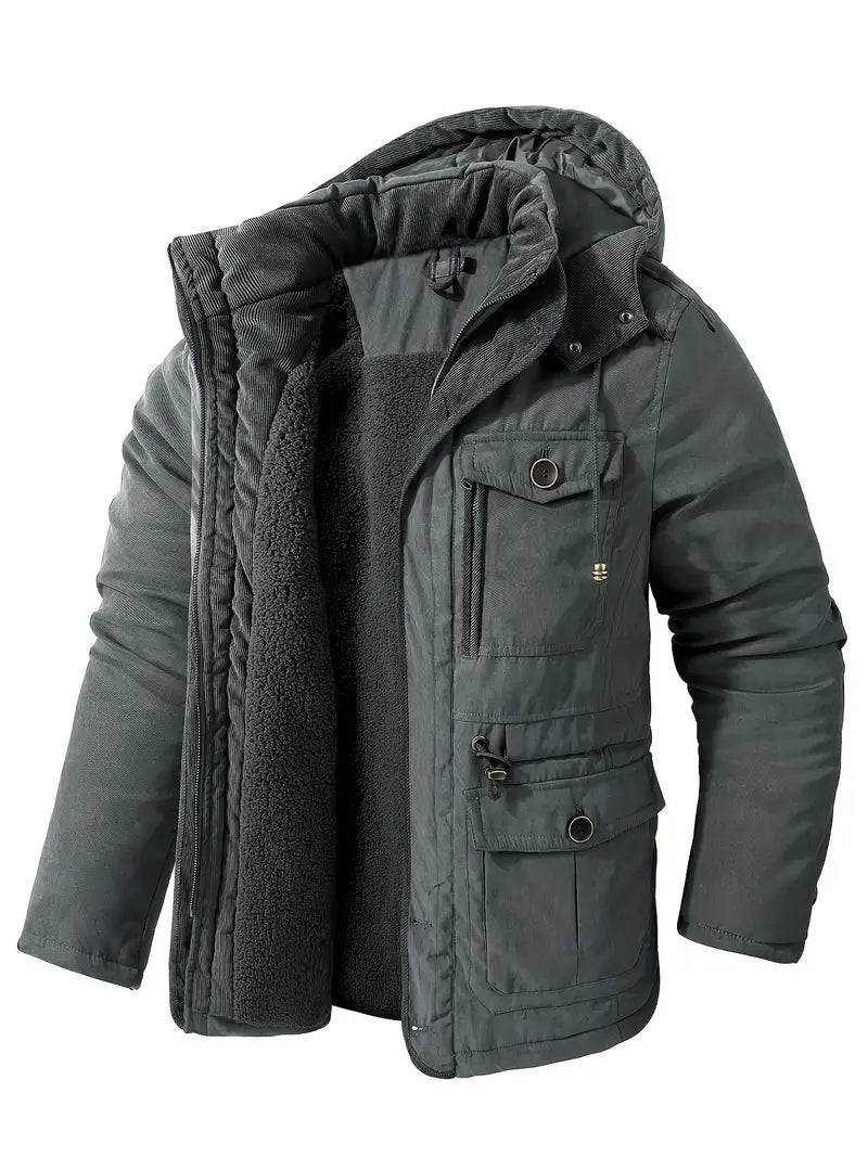 Alpha | Veste d'hiver élégante pour hommes avec capuche et poches