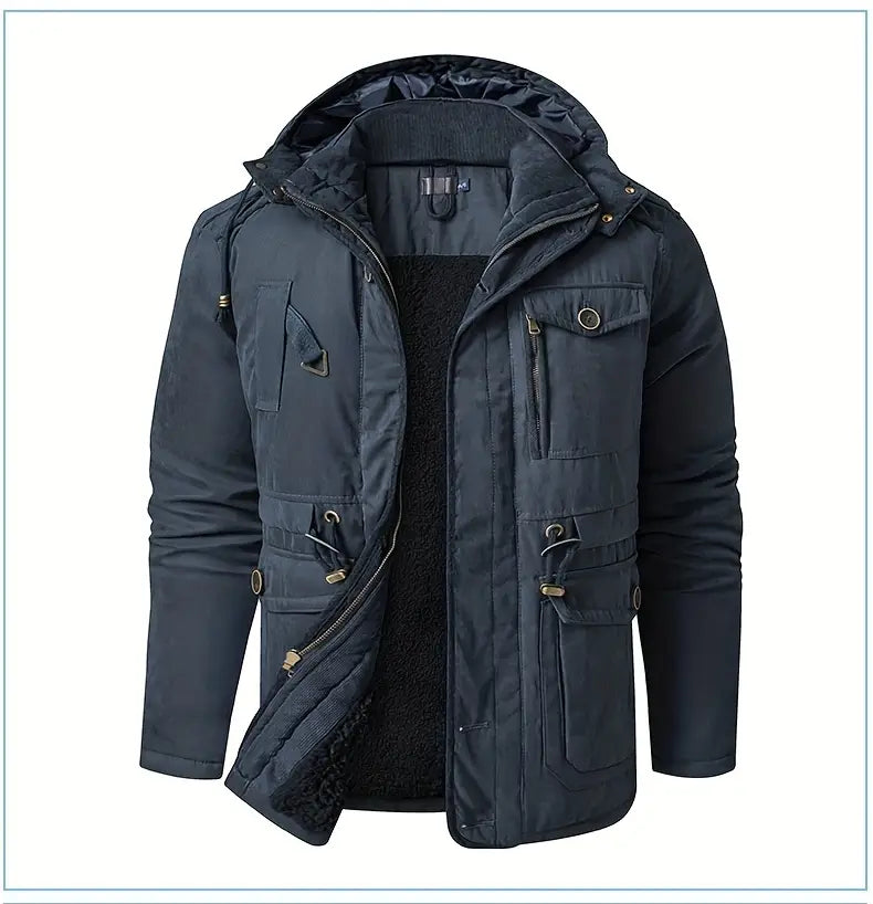 Alpha | Veste d'hiver élégante pour hommes avec capuche et poches