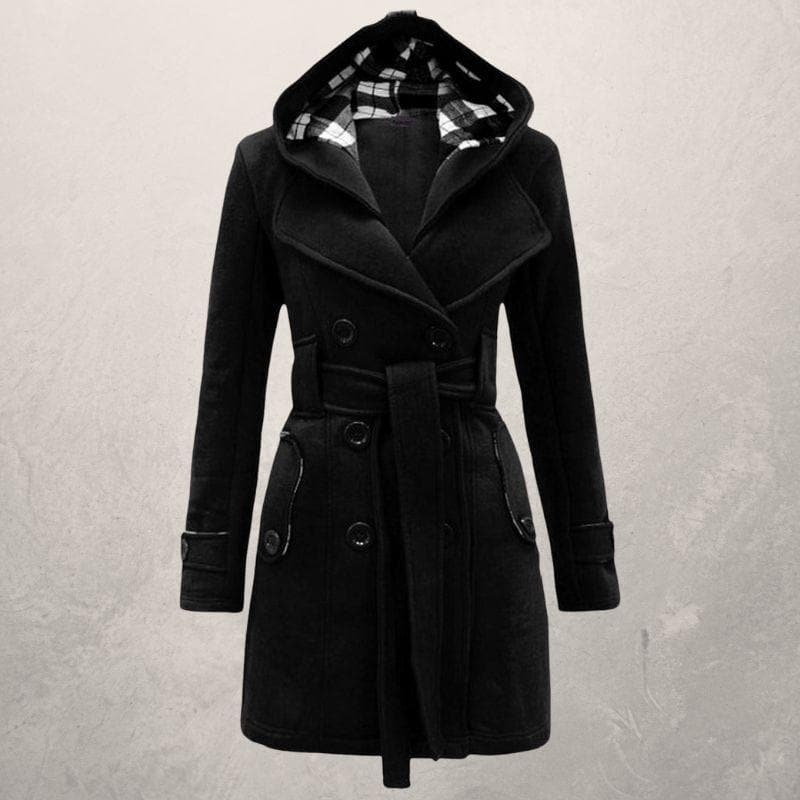 Clémence - Manteau d'Hiver Chaud et Tendance avec Ceinture et Capuche pour Femmes