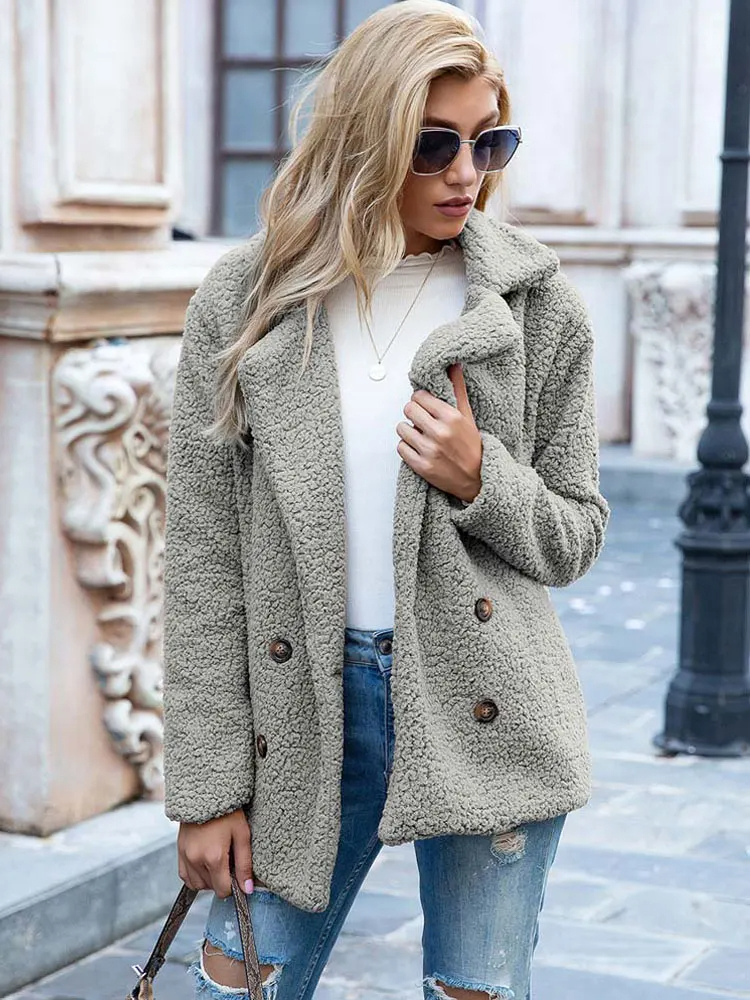 Sabrina - Manteau Teddy Stylé pour Femmes avec Poches et Doublure en Luxe Fleece