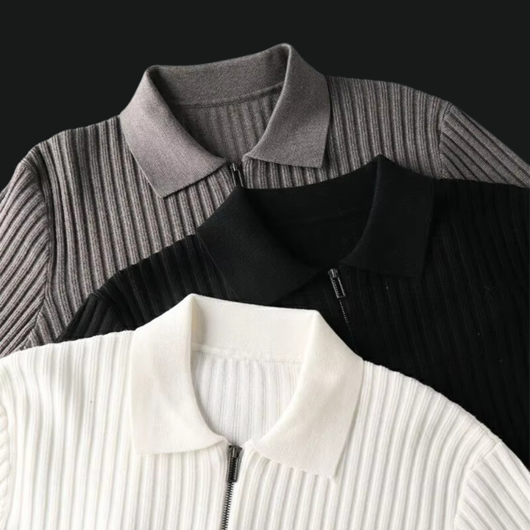 Baptiste - Pull slim fit avec texture côtelée riche, pour un style élégant et moderne