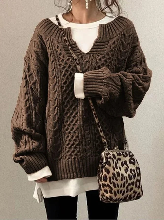 Pull en Maille Torsadée pour Femmes - Jessica