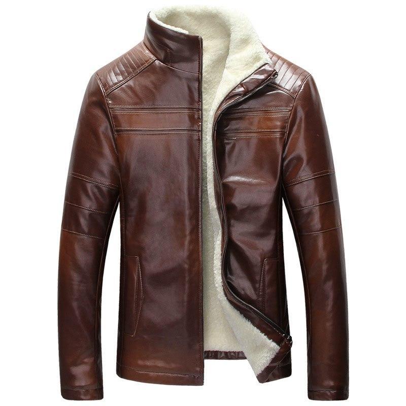 Veste en Cuir Chaude pour Hommes