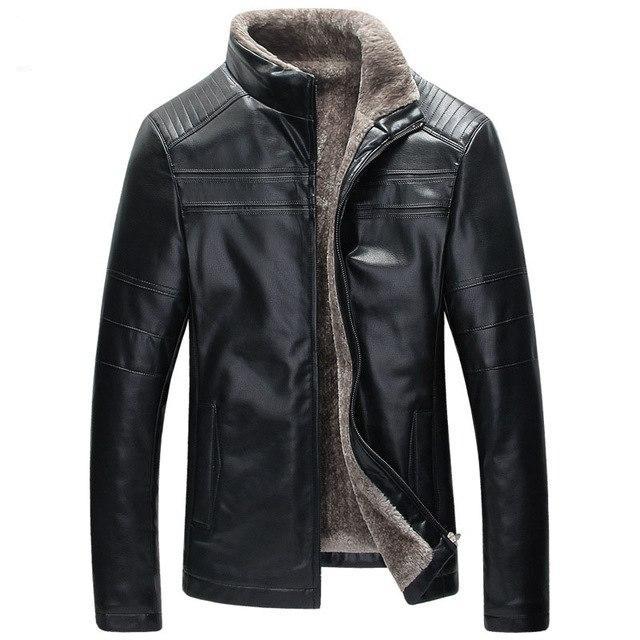 Veste en Cuir Chaude pour Hommes