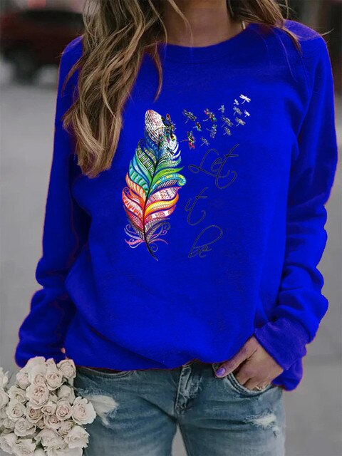 Karen - Pull confortable pour femmes avec un motif de plumes