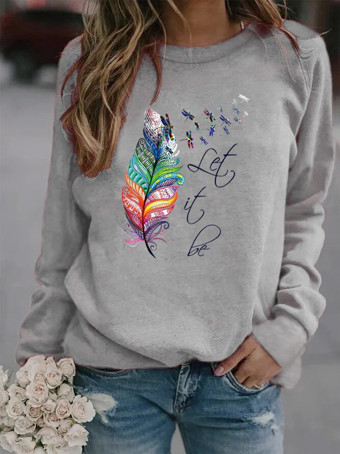 Karen - Pull confortable pour femmes avec un motif de plumes